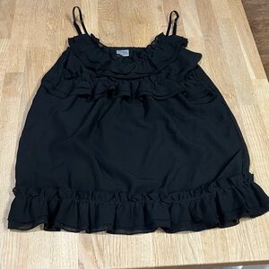 Y2K Black Ruffled Sleeveless Top Size:M